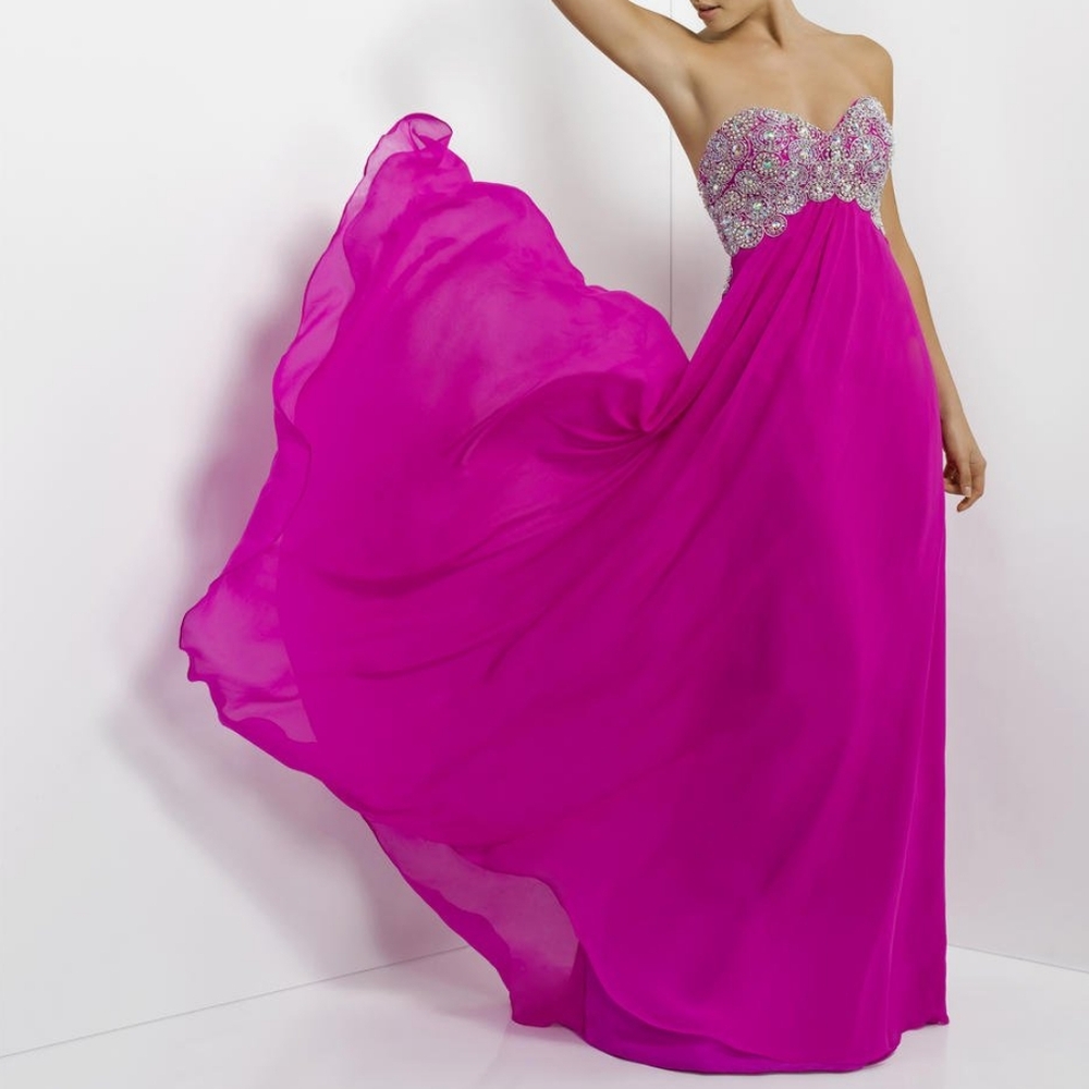 Elegant Pink Strapless Dress